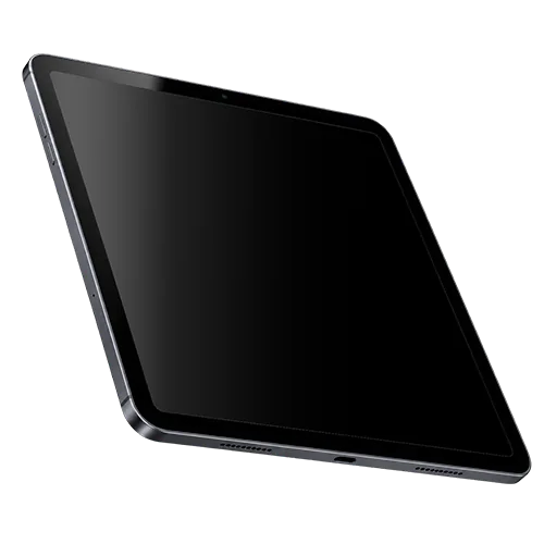 Tablet screen from the front with a slight angle